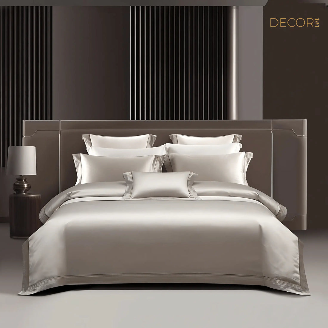 SILVER SHEEN 1000 THREAD COUNT DUVET COVER &amp; SHAMS