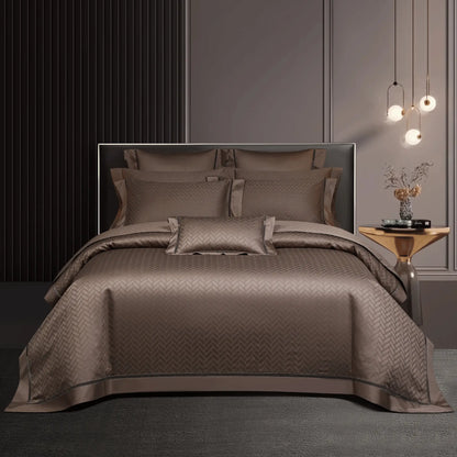 MOCHA ALLURE 1000 THREAD COUNT DUVET COVER &amp; SHAMS