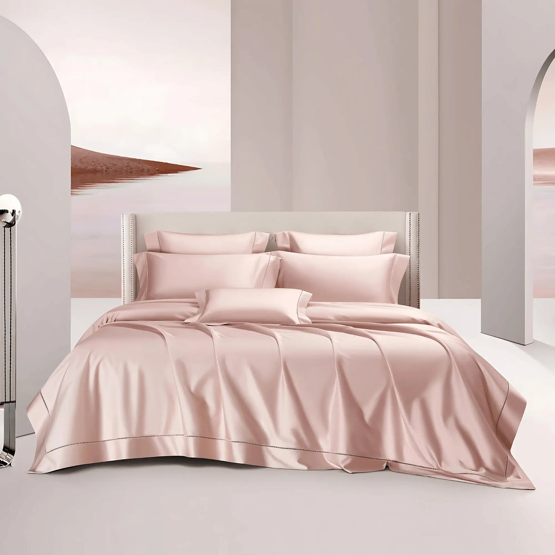 BLUSH ROSE HARMONY 2000 THREAD COUNT DUVET COVER &amp; SHAMS