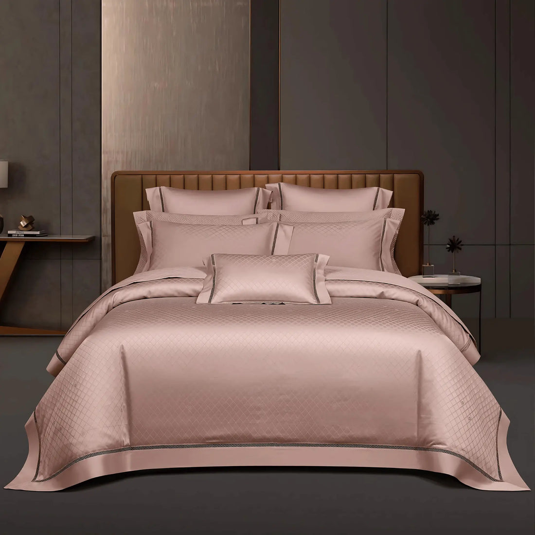 CHALICE ROSE BLUSH 1000 THREAD COUNT DUVET COVER &amp; SHAMS