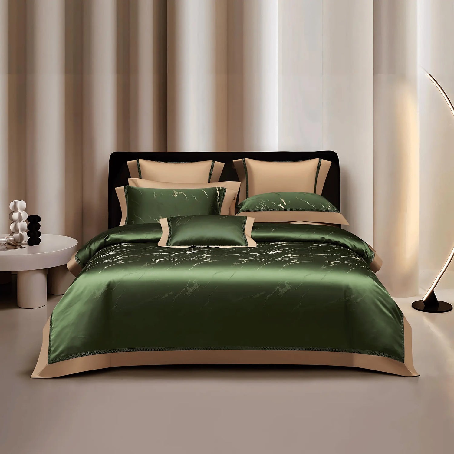 ROYAL EMERALD 1400 THREAD COUNT DUVET COVER &amp; SHAMS