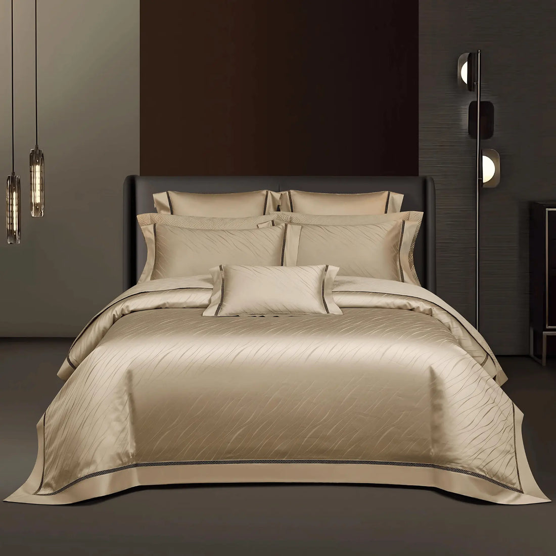 CHAMPAGNE LUXE 1000 THREAD COUNT DUVET COVER &amp; SHAMS