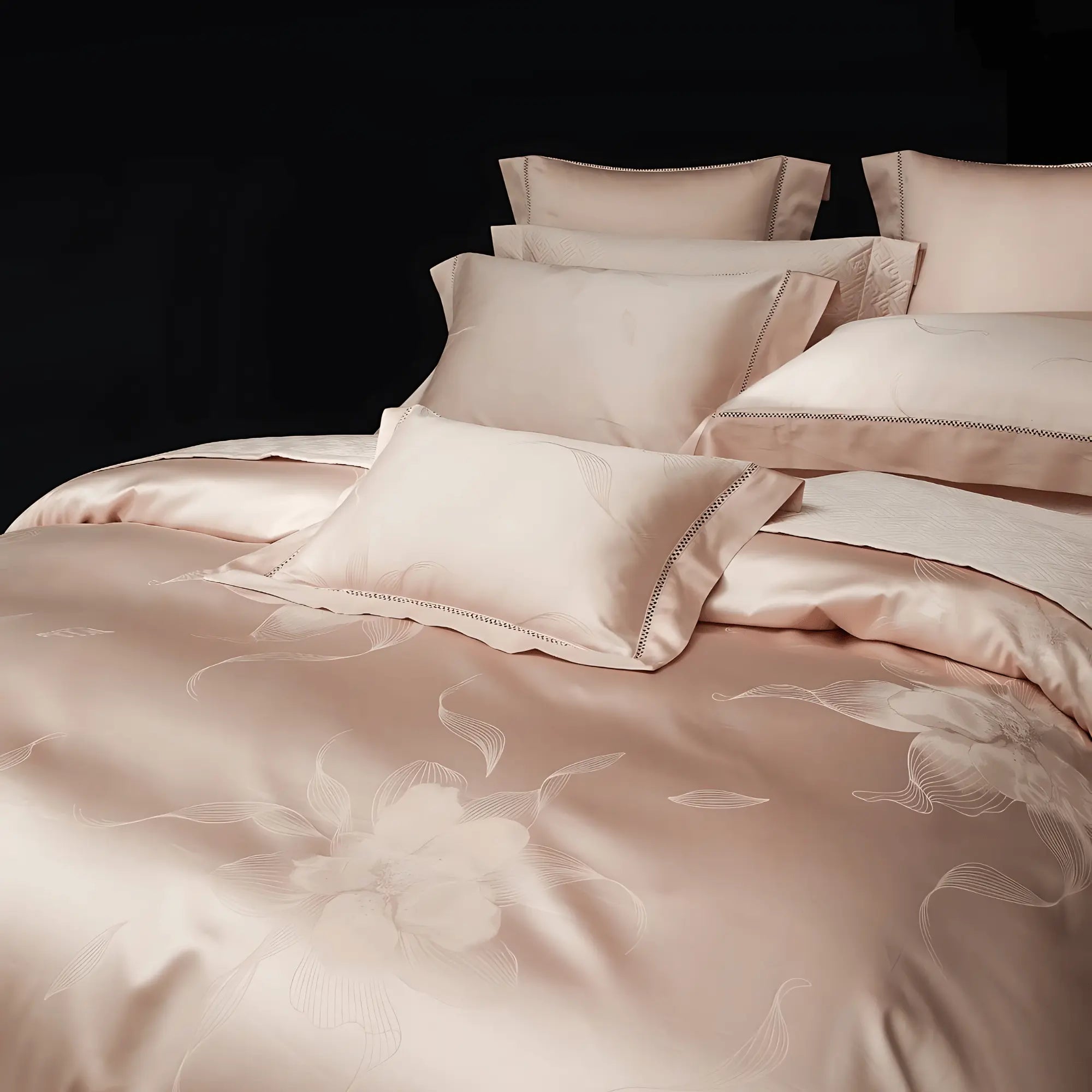 PEACH BLOSSOM 1400 THREAD COUNT DUVET COVER &amp; SHAMS