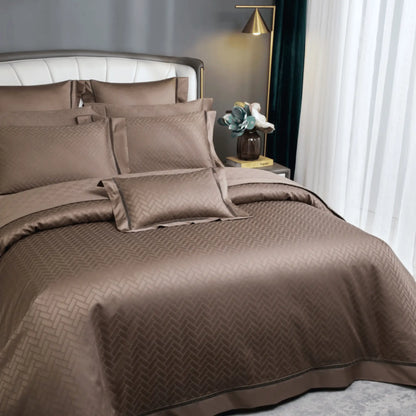 MOCHA ALLURE 1000 THREAD COUNT DUVET COVER &amp; SHAMS