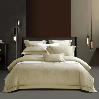 VANILLA BEIGE 1000 THREAD COUNT DUVET COVER &amp; SHAMS