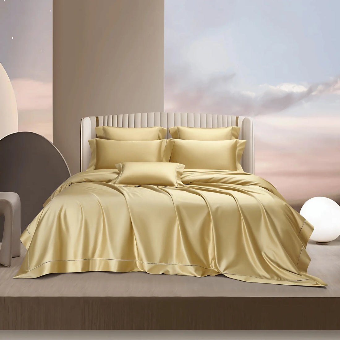 GOLDEN HAZE 2000 THREAD COUNT DUVET COVER &amp; SHAMS