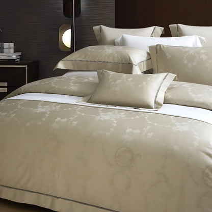 VANILLA BEIGE 1000 THREAD COUNT DUVET COVER &amp; SHAMS