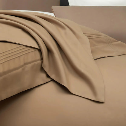 SANDSTONE BEIGE 600 THREAD COUNT DUVET COVER &amp; SHAMS