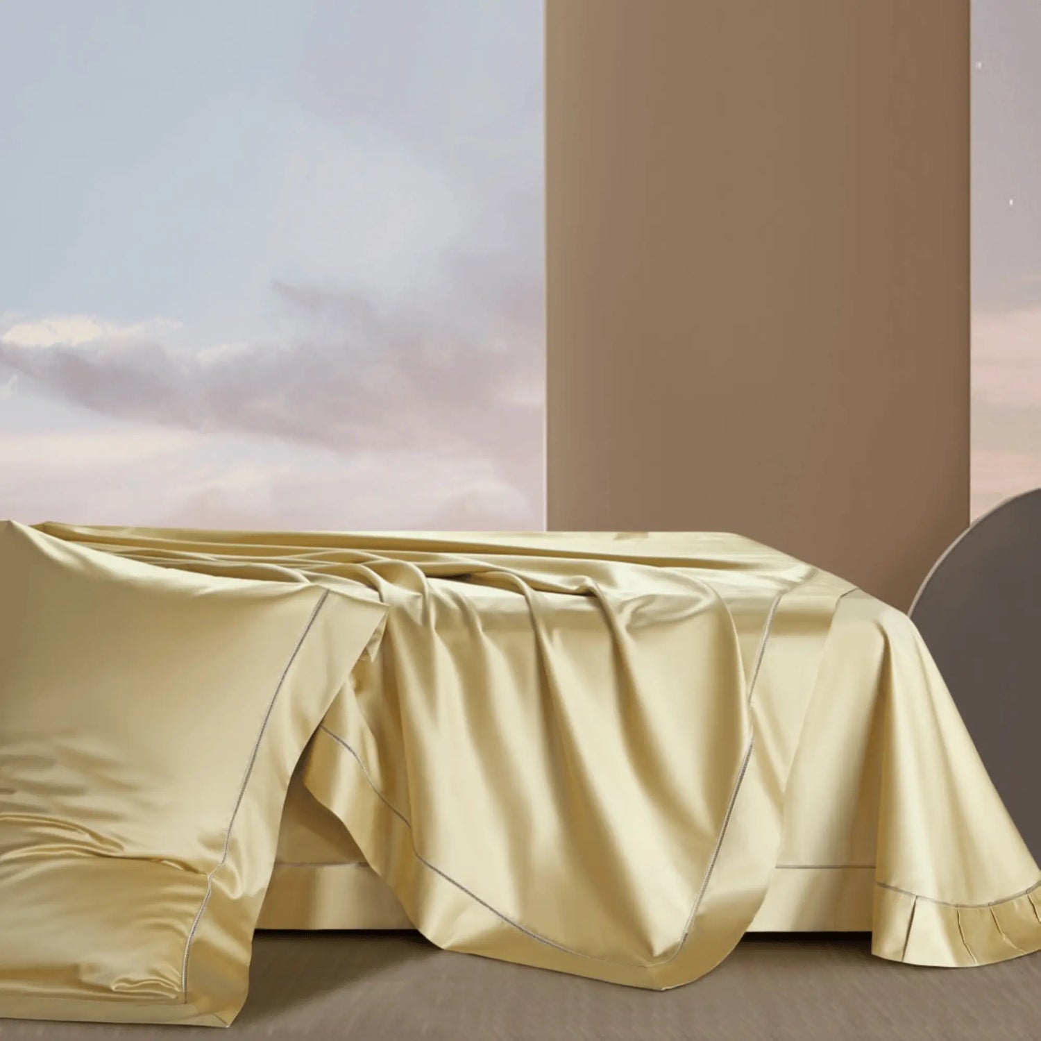 GOLDEN HAZE 2000 THREAD COUNT DUVET COVER &amp; SHAMS