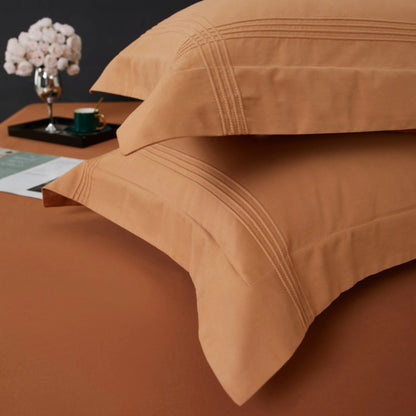 AMBER ELEGANCE 600 THREAD COUNT DUVET COVER &amp; SHAMS