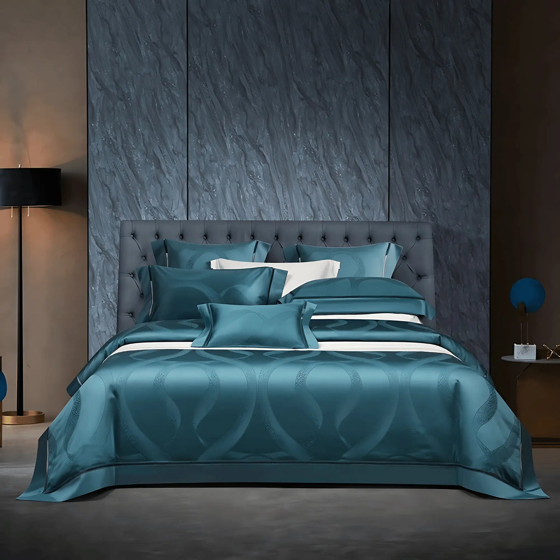 TEAL HARMONY 1000 THREAD COUNT DUVET COVER &amp; SHAMS