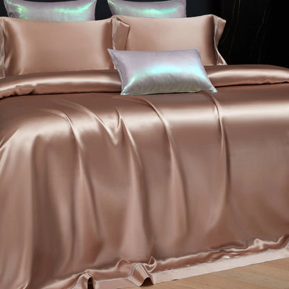 ROSY CHAMPAGNE MULBERRY SILK DUVET COVER &amp; SHAMS