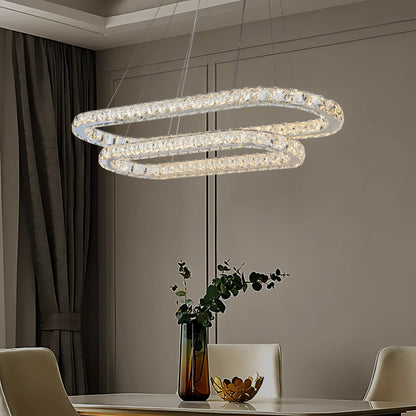 AURA OVAL 2 TIER CHANDELIER