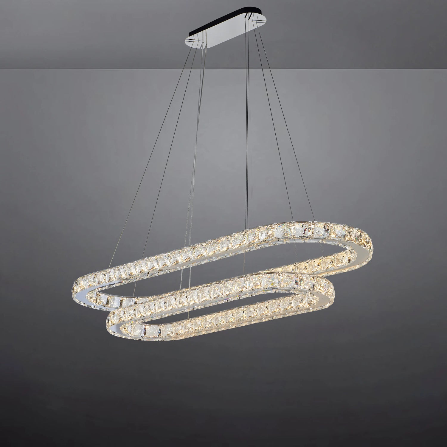 AURA OVAL 2 TIER CHANDELIER