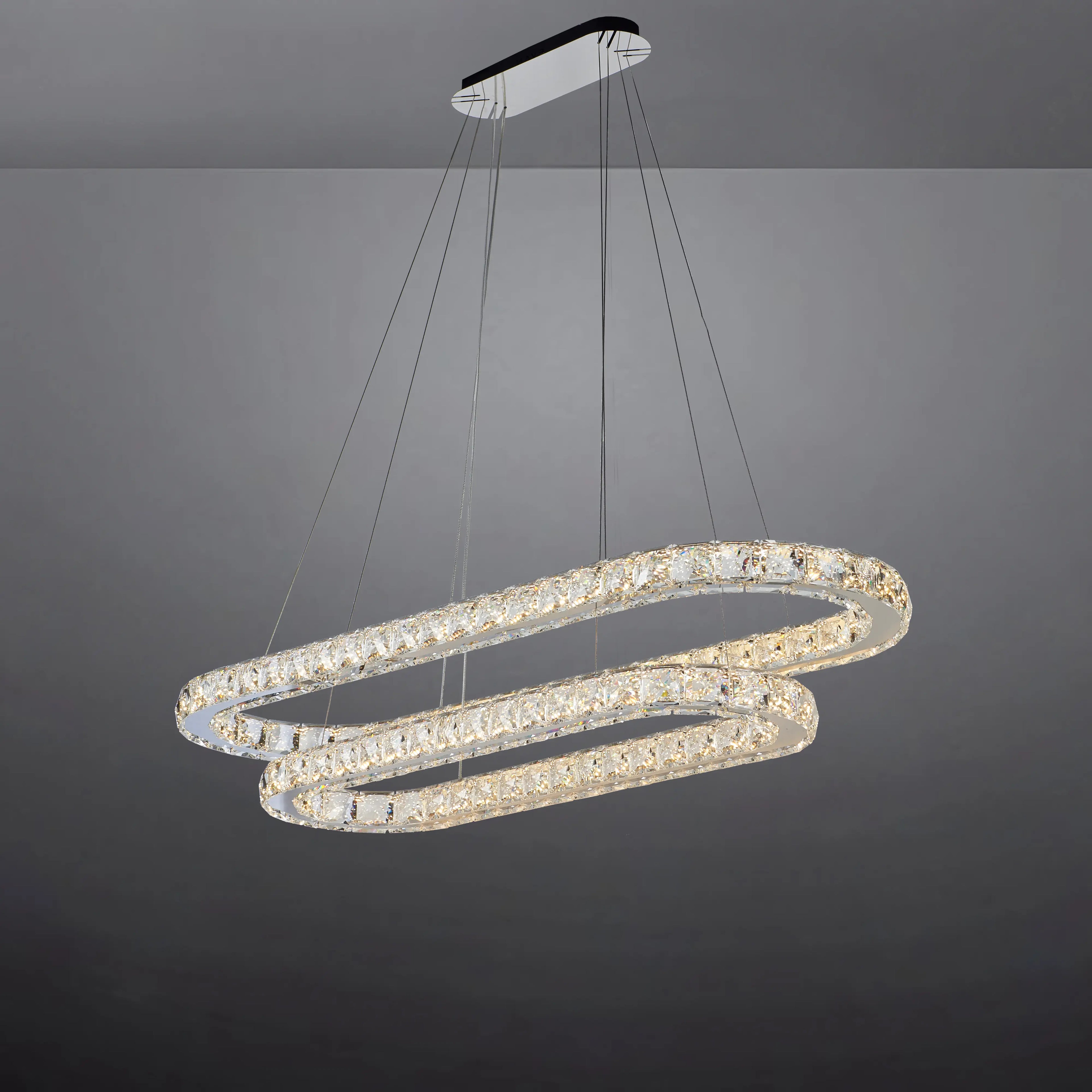 AURA OVAL 2 TIER CHANDELIER