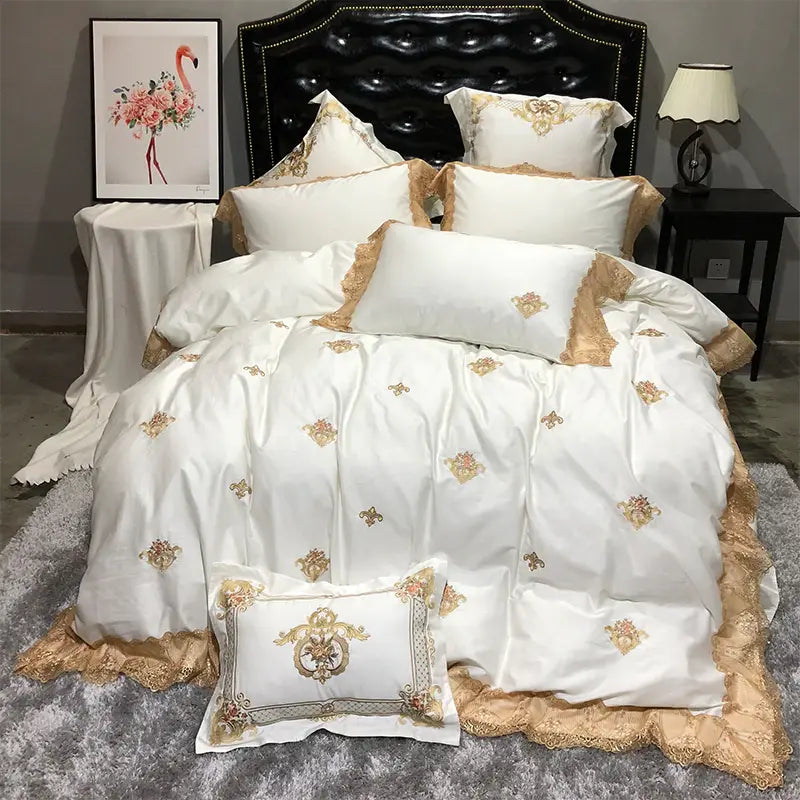 GOLDEN LUXE DUVET COVER &amp; SHAMS EGYPTIAN COTTON 600TC