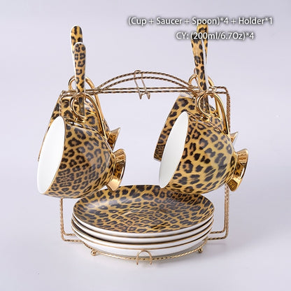 LEOPARD TEACUP COLLECTION SET