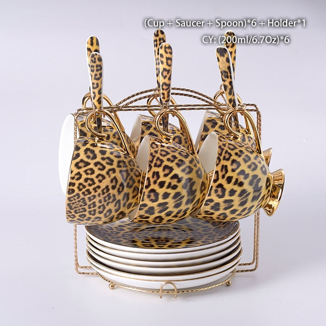 LEOPARD TEACUP COLLECTION SET