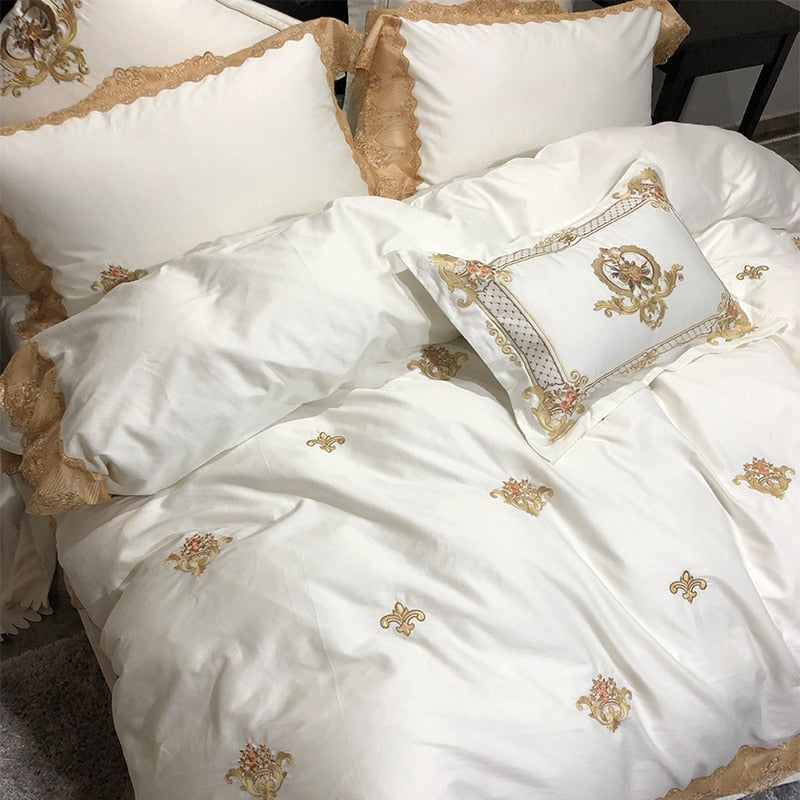 GOLDEN LUXE DUVET COVER &amp; SHAMS EGYPTIAN COTTON 600TC