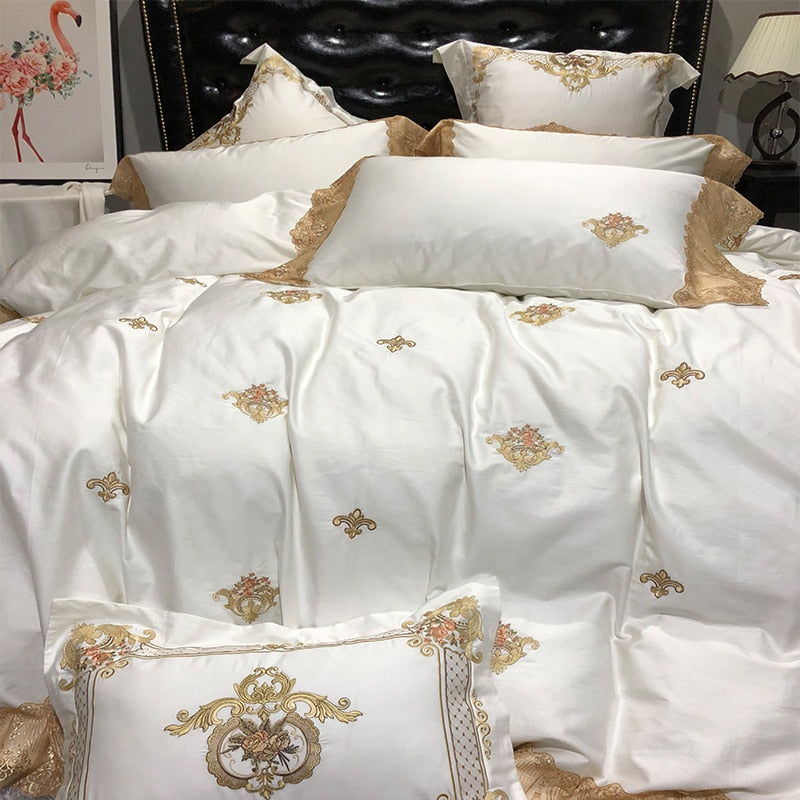 GOLDEN LUXE DUVET COVER &amp; SHAMS EGYPTIAN COTTON 600TC