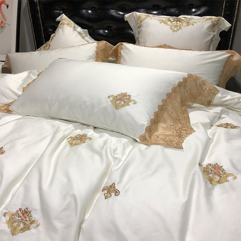 GOLDEN LUXE DUVET COVER &amp; SHAMS EGYPTIAN COTTON 600TC