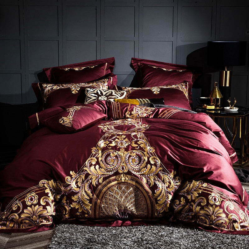 ELIZABETH DUVET COVER &amp; SHAMS EGYPTIAN COTTON 1000TC