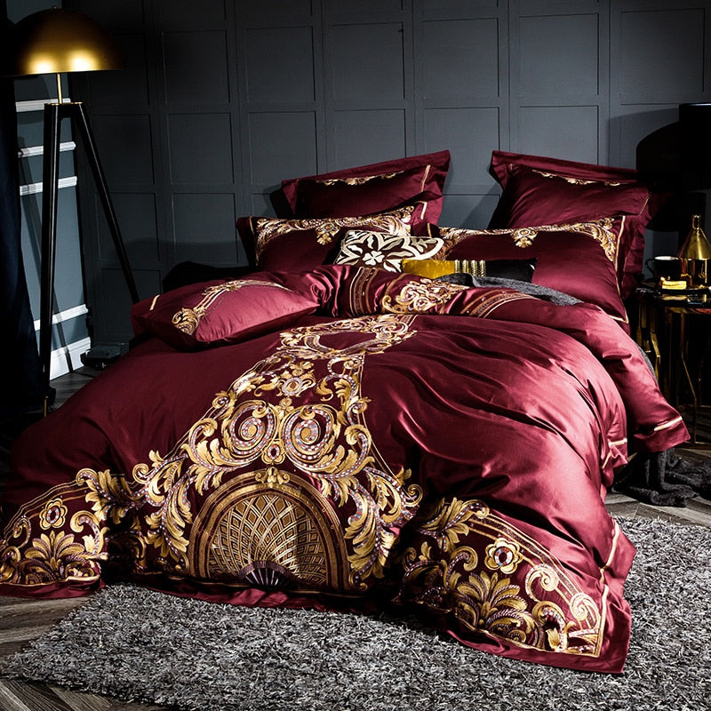 ELIZABETH DUVET COVER &amp; SHAMS EGYPTIAN COTTON 1000TC