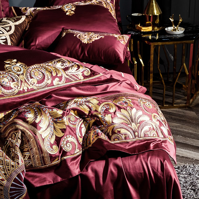 ELIZABETH DUVET COVER &amp; SHAMS EGYPTIAN COTTON 1000TC