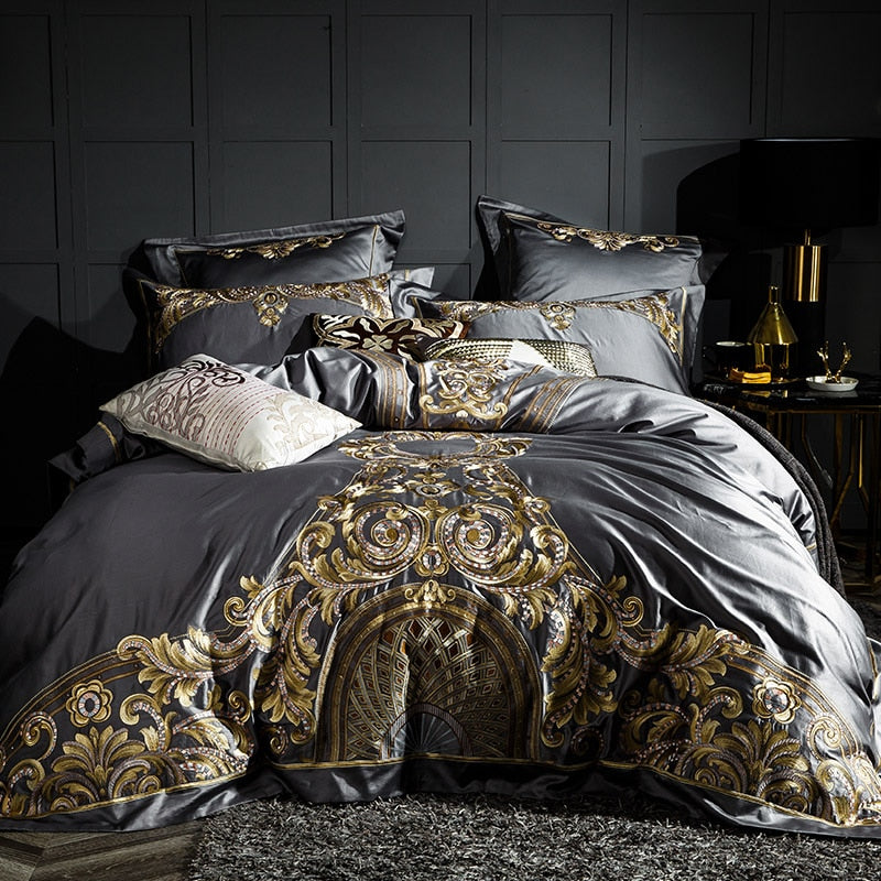 ELIZABETH DUVET COVER &amp; SHAMS EGYPTIAN COTTON 1000TC