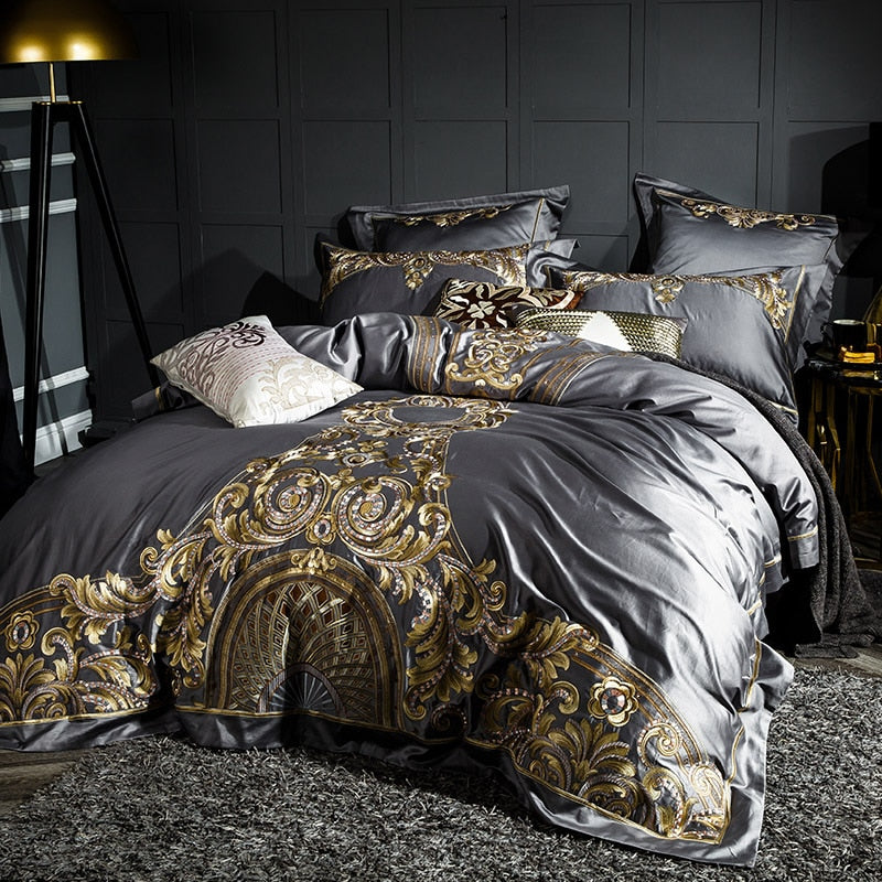 ELIZABETH DUVET COVER &amp; SHAMS EGYPTIAN COTTON 1000TC