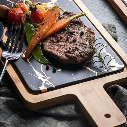 GOLDEN MARBLE SERVING PLATTER