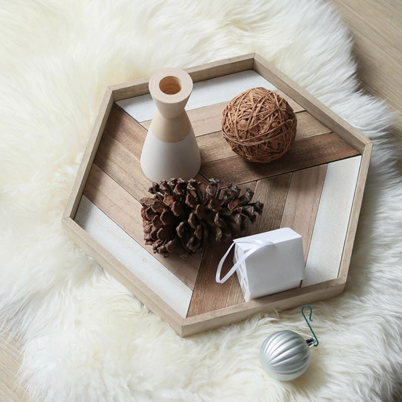 GEOMETRY SPLICE WOODEN SERVING TRAY