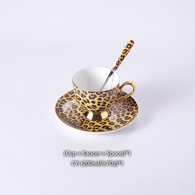 LEOPARD TEACUP COLLECTION SET