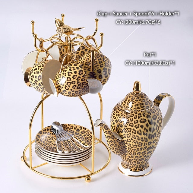 LEOPARD TEACUP COLLECTION SET