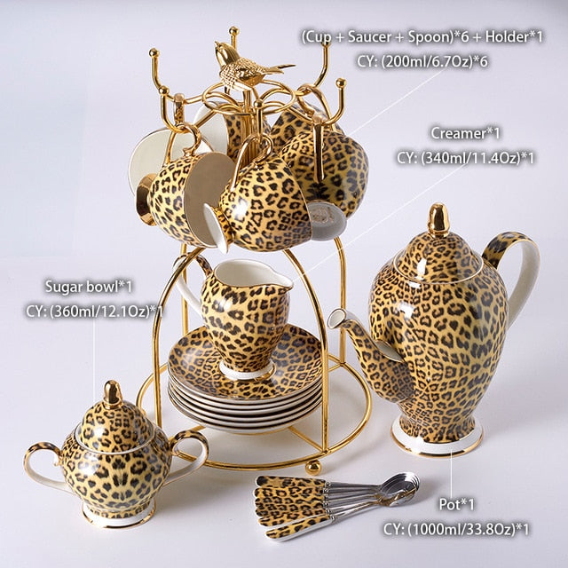 LEOPARD TEACUP COLLECTION SET