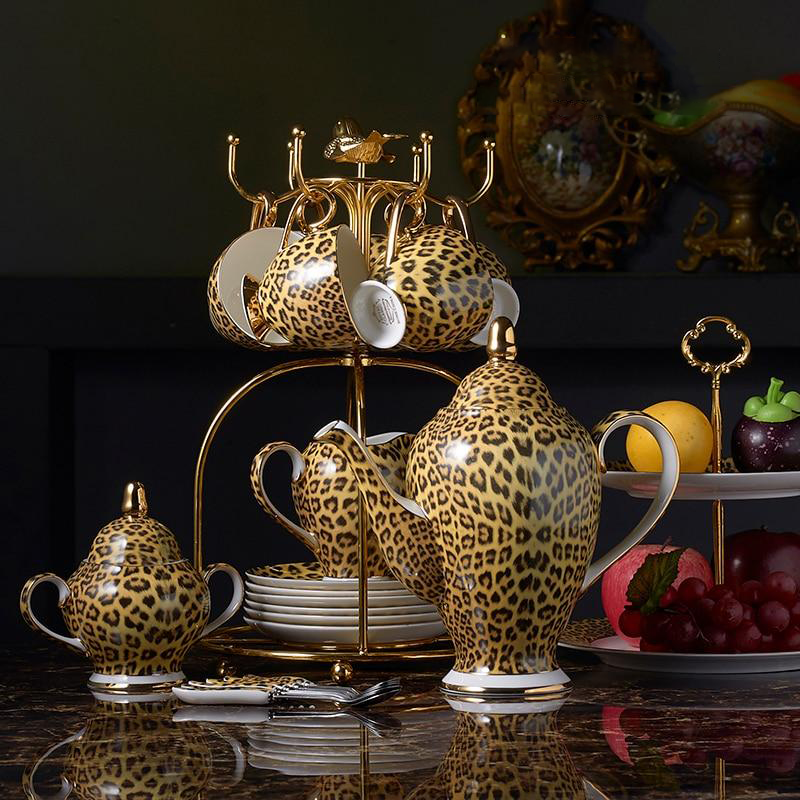 LEOPARD TEACUP COLLECTION SET