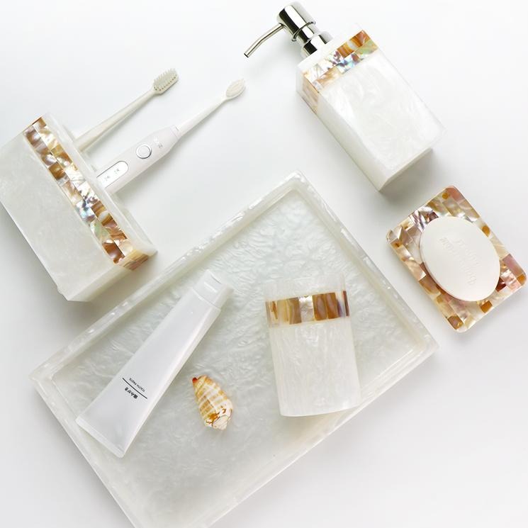 MOTHER OF PEARL BATHROOM SET