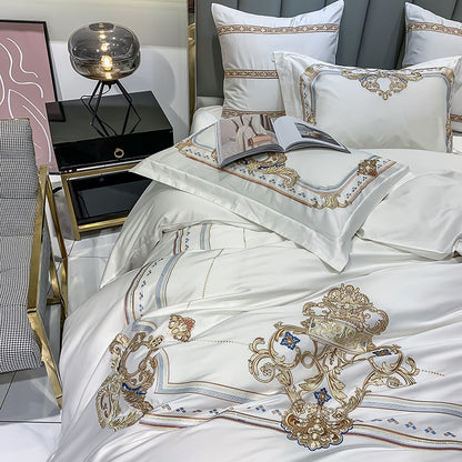 DELPHINE DUVET COVER &amp; SHAMS EYPTIAN COTTON 600TC