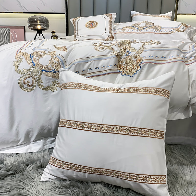 DELPHINE DUVET COVER &amp; SHAMS EYPTIAN COTTON 600TC