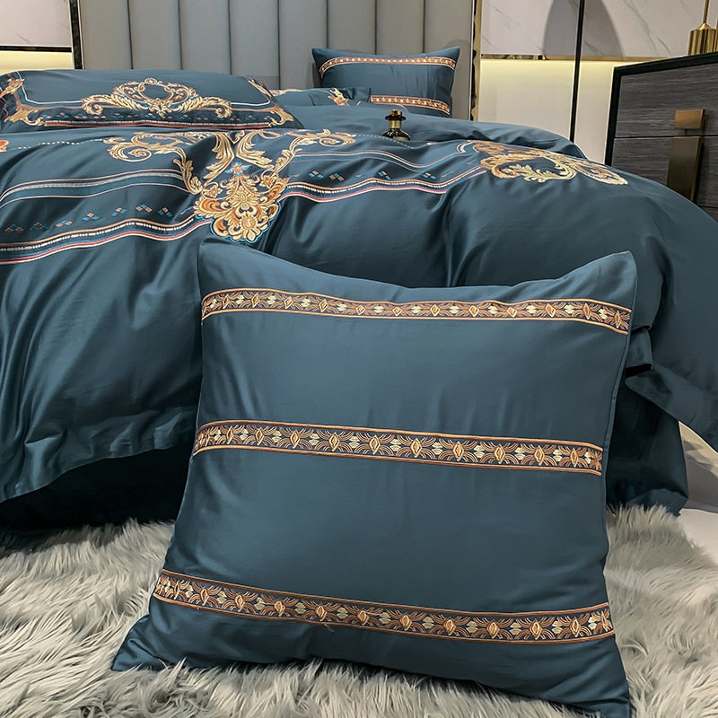 DELPHINE DUVET COVER &amp; SHAMS EYPTIAN COTTON 600TC